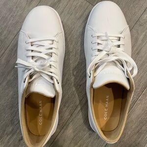 Cole Haan White Leather Women’s Low-Top Sneakers with Tan Lining